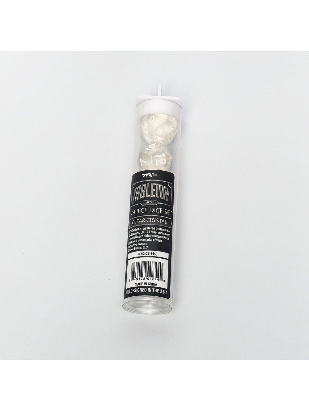 Tabletop RPG 7- Piece Dice Set - Clear Crystal